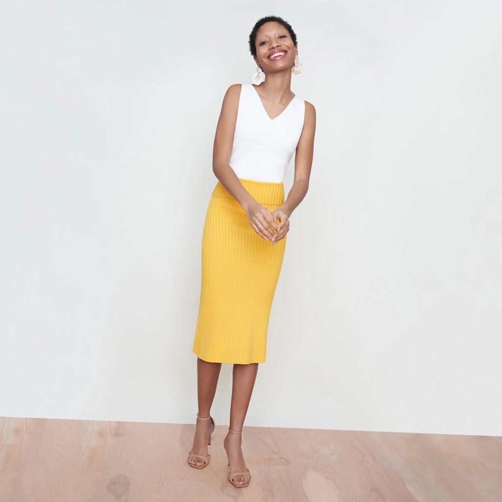 Mm Lafleur York Slinky Knit Midi Skirt Nwt